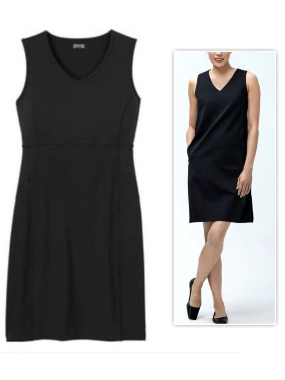 DULUTH TRADING CO. Women's NoGA Active Sleeveless Dress Black | Size 2XL
